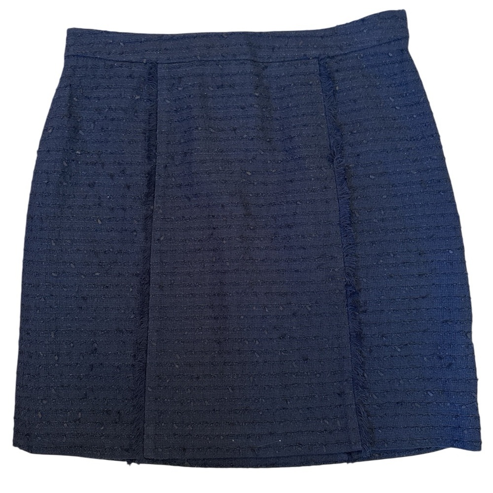 Classic Navy Textured A-Line Skirt